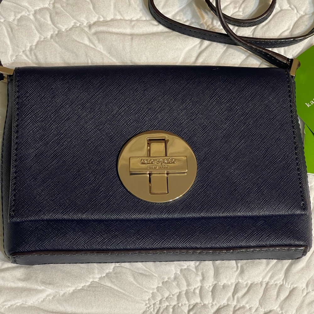 Kate Spade Sally Newbury Lane Leather Crossbody Bag - Navy, Midnight